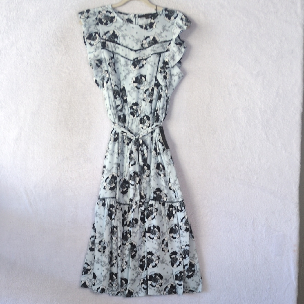 Max Sport‎ Nordstrom Women's Floral Ruffle Midi Dress Size XS